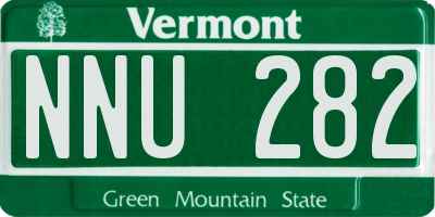 VT license plate NNU282
