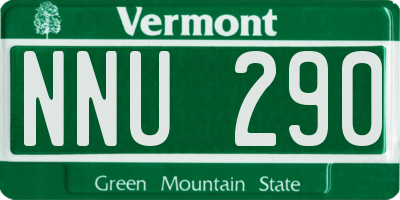 VT license plate NNU290