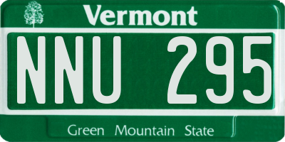 VT license plate NNU295