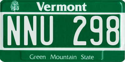 VT license plate NNU298