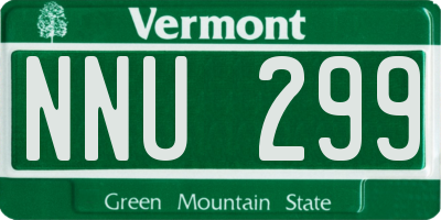 VT license plate NNU299