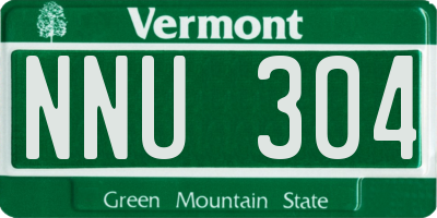 VT license plate NNU304