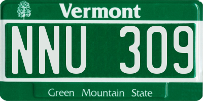 VT license plate NNU309
