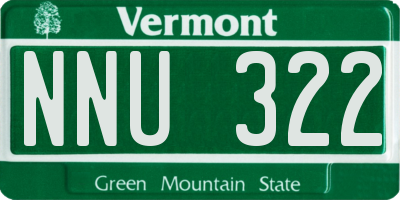 VT license plate NNU322