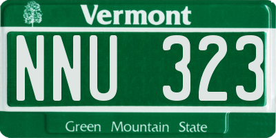 VT license plate NNU323