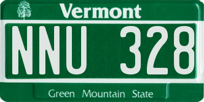 VT license plate NNU328