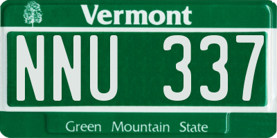 VT license plate NNU337