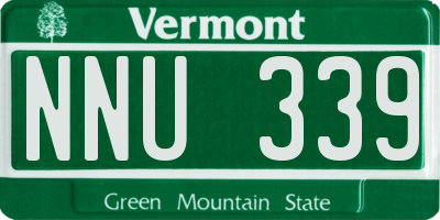 VT license plate NNU339