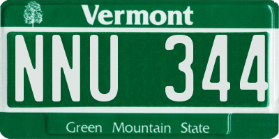 VT license plate NNU344