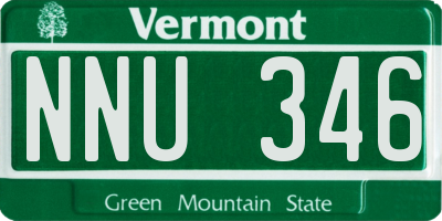 VT license plate NNU346