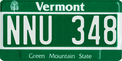 VT license plate NNU348