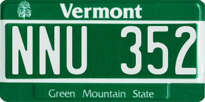 VT license plate NNU352