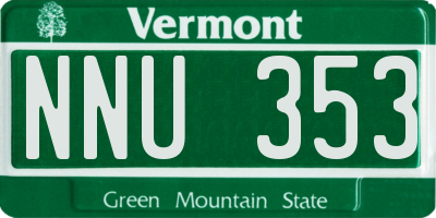 VT license plate NNU353