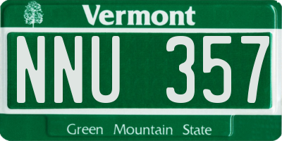 VT license plate NNU357