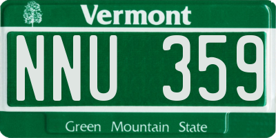 VT license plate NNU359