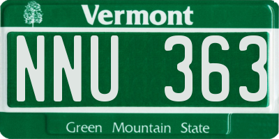 VT license plate NNU363