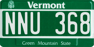 VT license plate NNU368