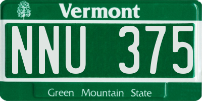 VT license plate NNU375