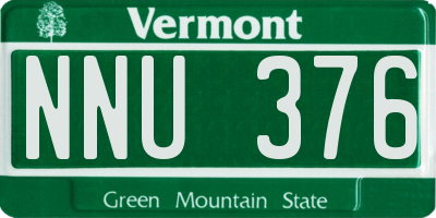 VT license plate NNU376