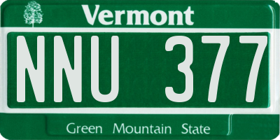 VT license plate NNU377