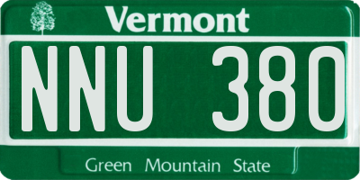 VT license plate NNU380