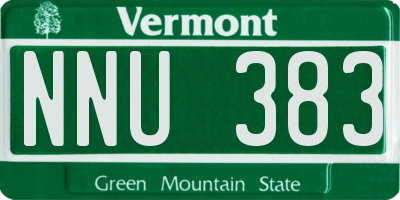 VT license plate NNU383