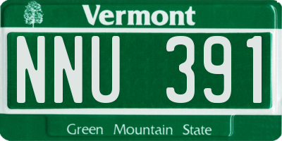 VT license plate NNU391