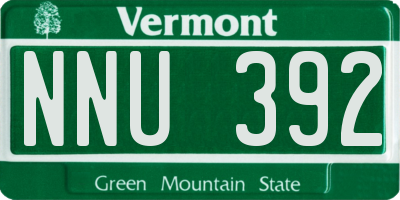 VT license plate NNU392