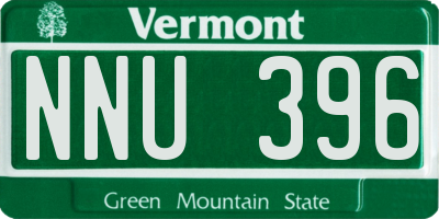 VT license plate NNU396