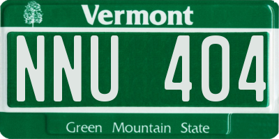 VT license plate NNU404