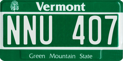 VT license plate NNU407