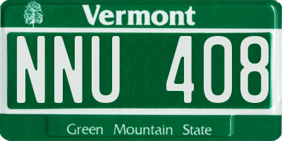 VT license plate NNU408