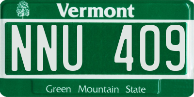 VT license plate NNU409
