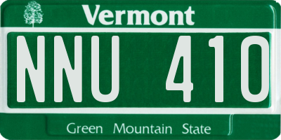 VT license plate NNU410