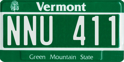VT license plate NNU411