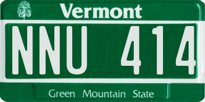 VT license plate NNU414