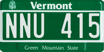 VT license plate NNU415