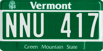 VT license plate NNU417