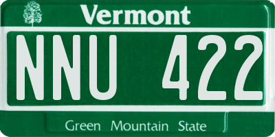 VT license plate NNU422