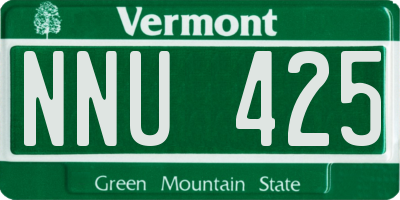 VT license plate NNU425