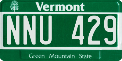 VT license plate NNU429