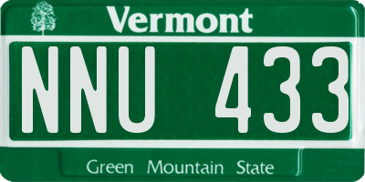 VT license plate NNU433