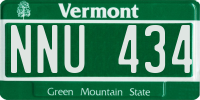 VT license plate NNU434