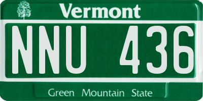 VT license plate NNU436