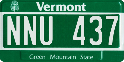 VT license plate NNU437