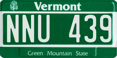 VT license plate NNU439