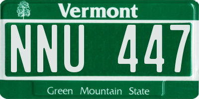VT license plate NNU447