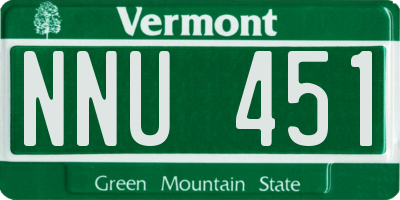 VT license plate NNU451