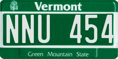 VT license plate NNU454
