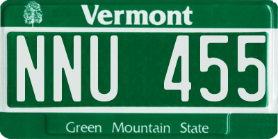 VT license plate NNU455